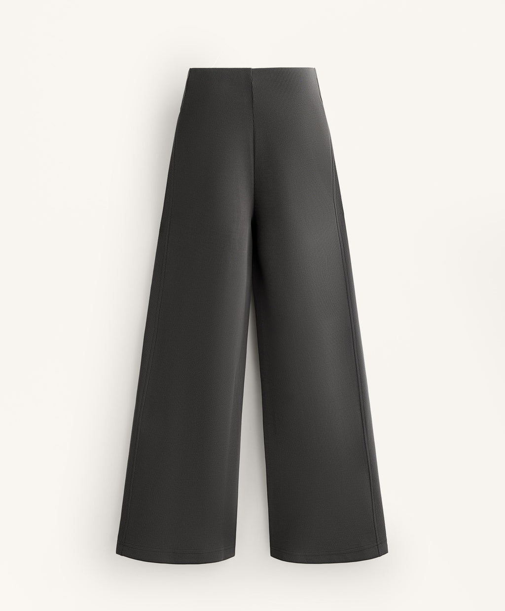 HIGH WAISTED WIDE LEG RIB TROUSERS 29% MODAL