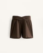 EXTRA WIDE LEG FLOWY V WAIST SHORTS WITH MODAL