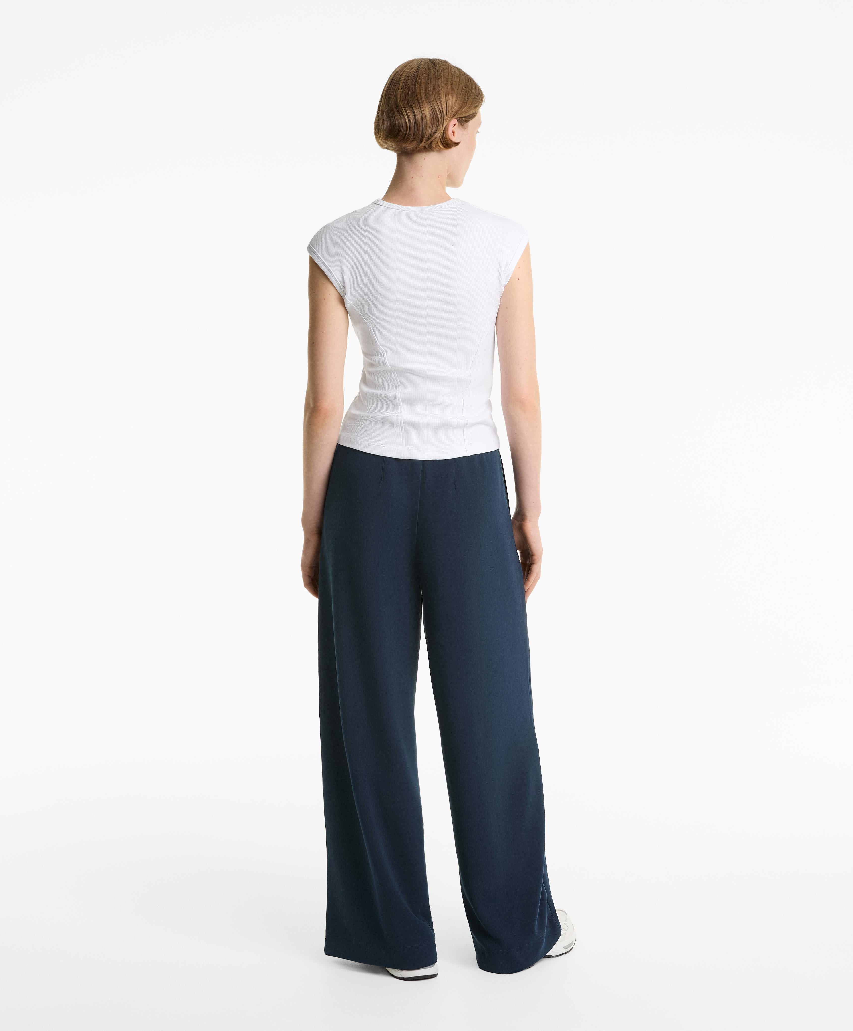 STRAIGHT LEG SOFT TOUCH MODAL TROUSERS WITH CREASE