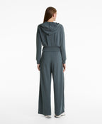 CROP HOODED SWEATSHIRT WITH FITTED WAIST AND SOFT TOUCH MODAL