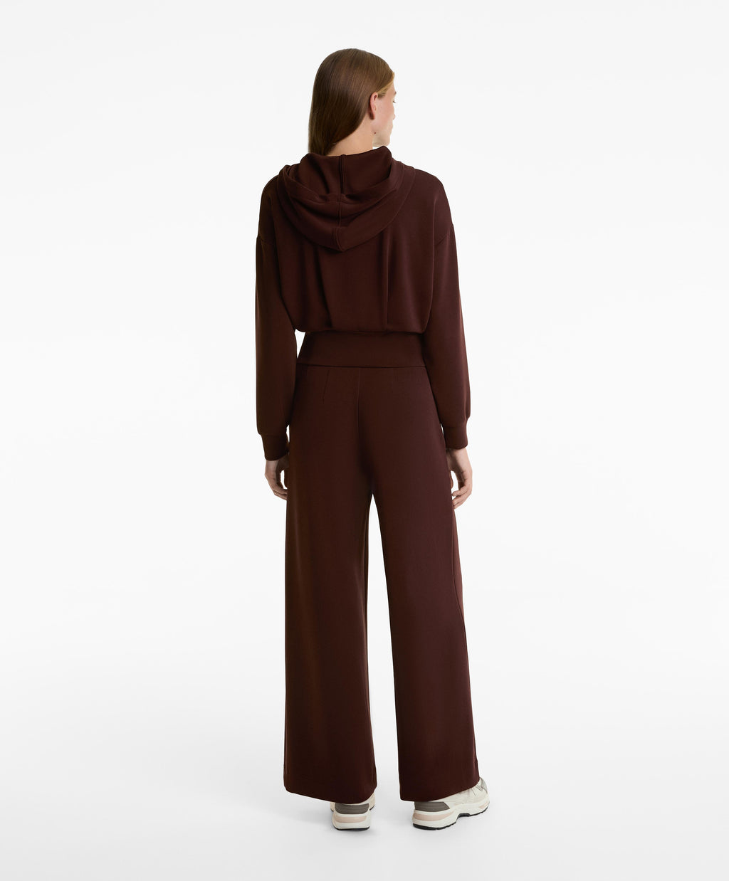 CROP HOODED SWEATSHIRT WITH FITTED WAIST AND SOFT TOUCH MODAL