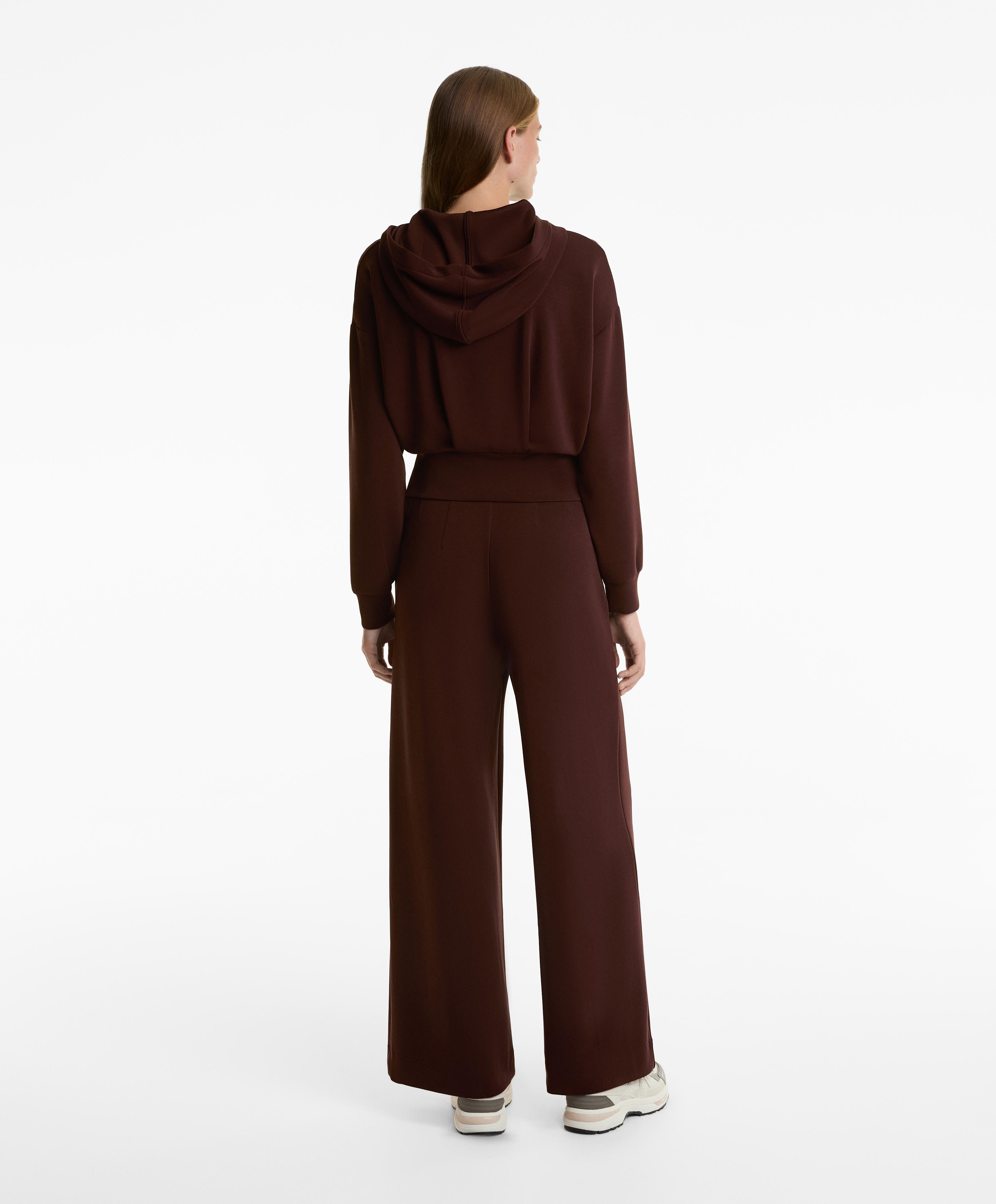 CROP HOODED SWEATSHIRT WITH FITTED WAIST AND SOFT TOUCH MODAL
