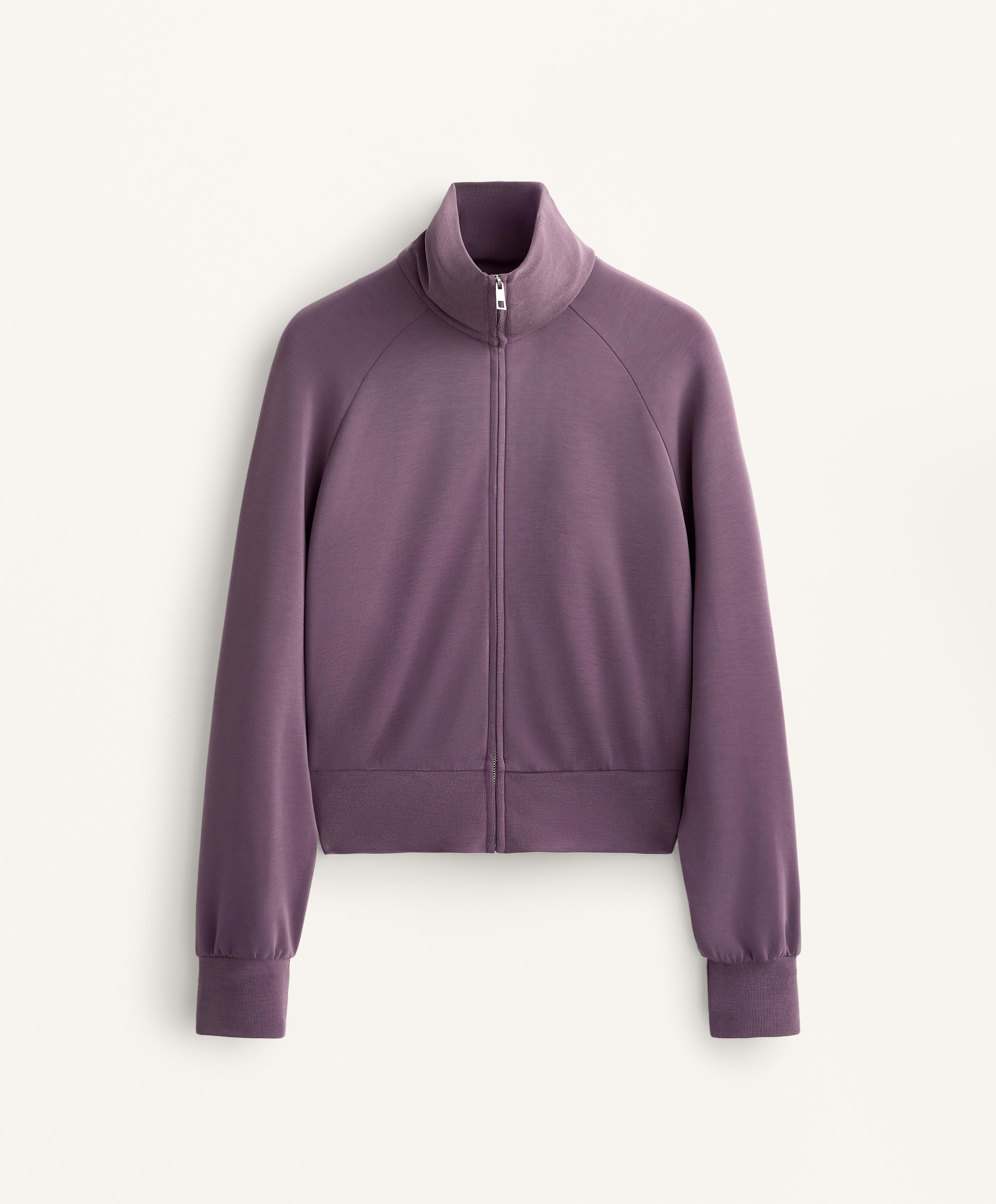 HIGH NECK FITTED WAIST JACKET WITH SOFT FEEL MODAL