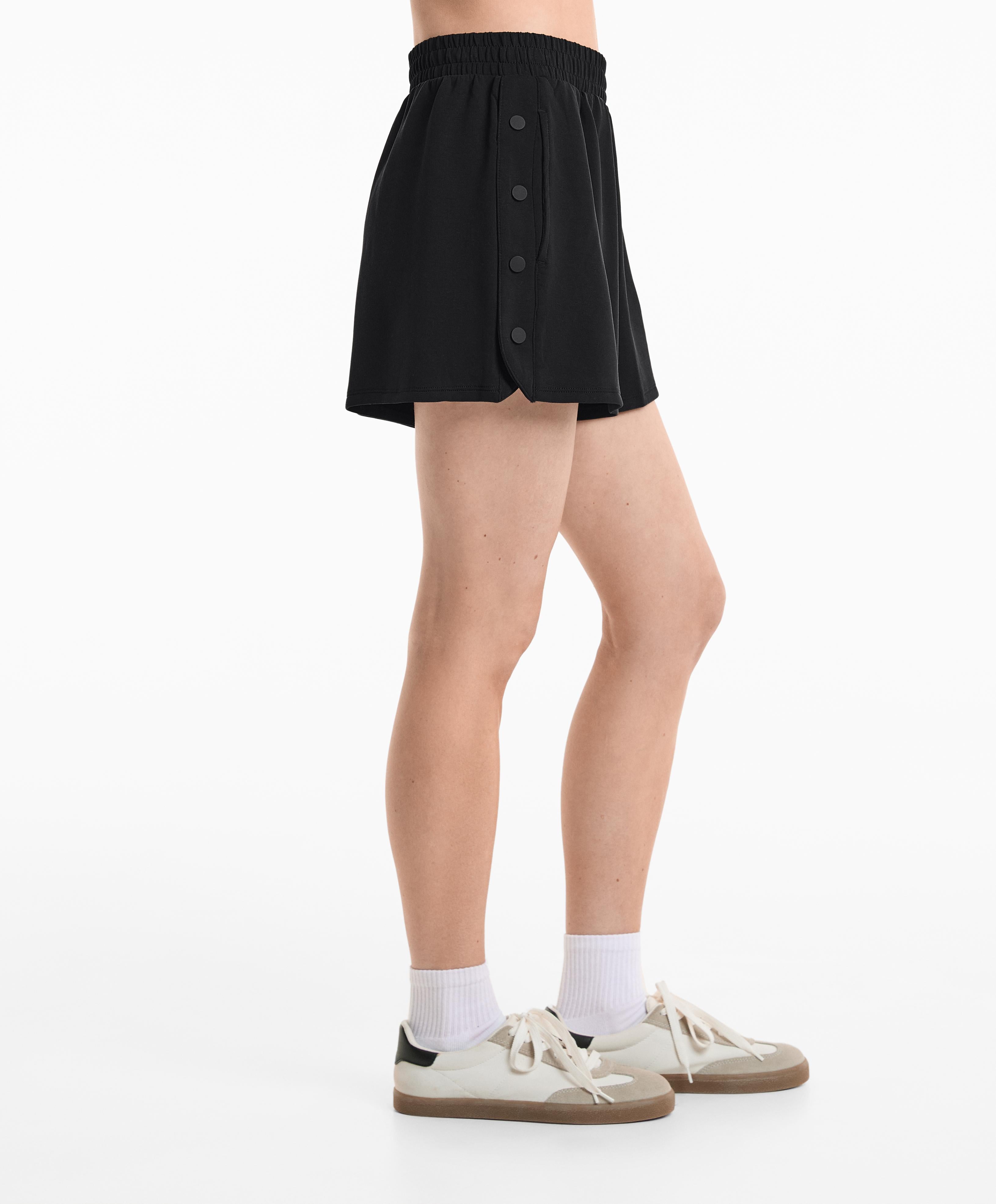 SOFT TOUCH MODAL SHORTS WITH SIDE BUTTONS