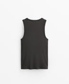 HALTERNECK RIB T SHIRT WITH COTTON AND MODAL