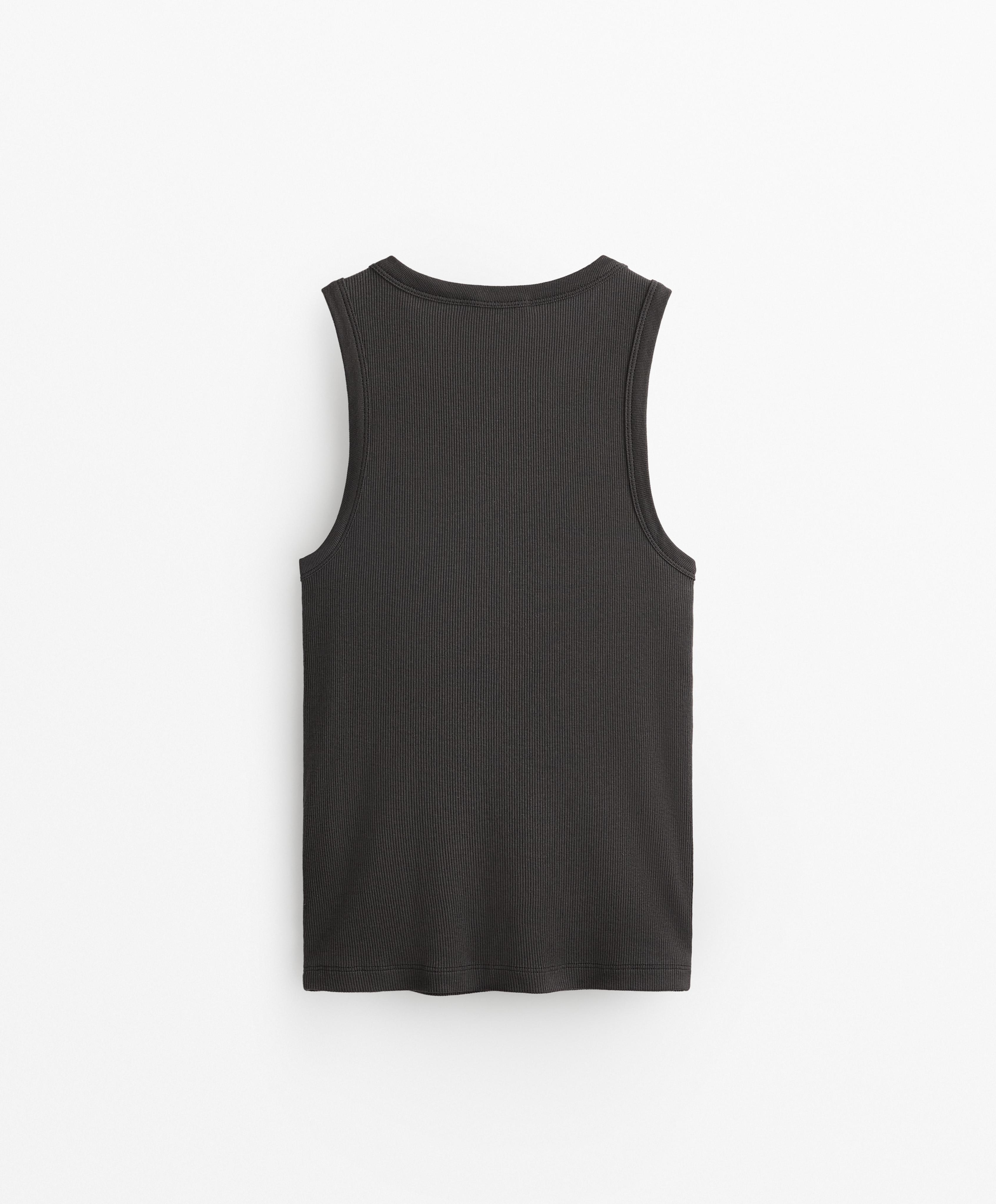 HALTERNECK RIB T SHIRT WITH COTTON AND MODAL