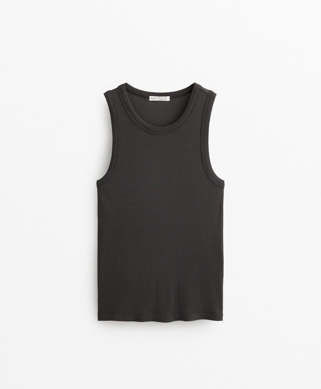 HALTERNECK RIB T SHIRT WITH COTTON AND MODAL
