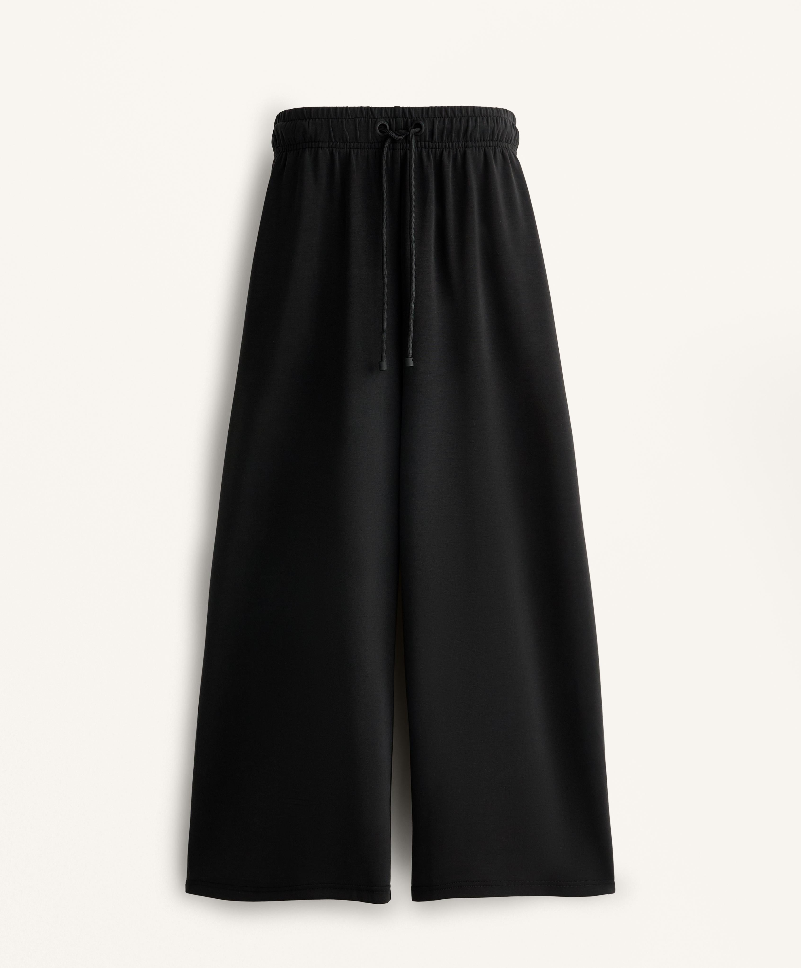 SOFT TOUCH WIDE LEG CROP TROUSERS WITH MODAL