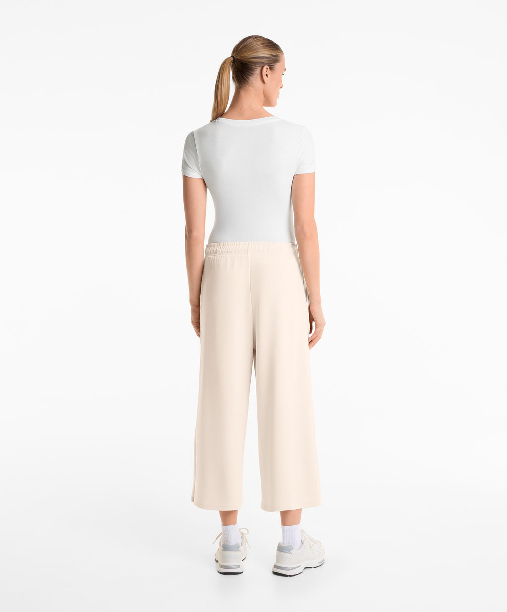 SOFT TOUCH WIDE LEG CROP TROUSERS WITH MODAL