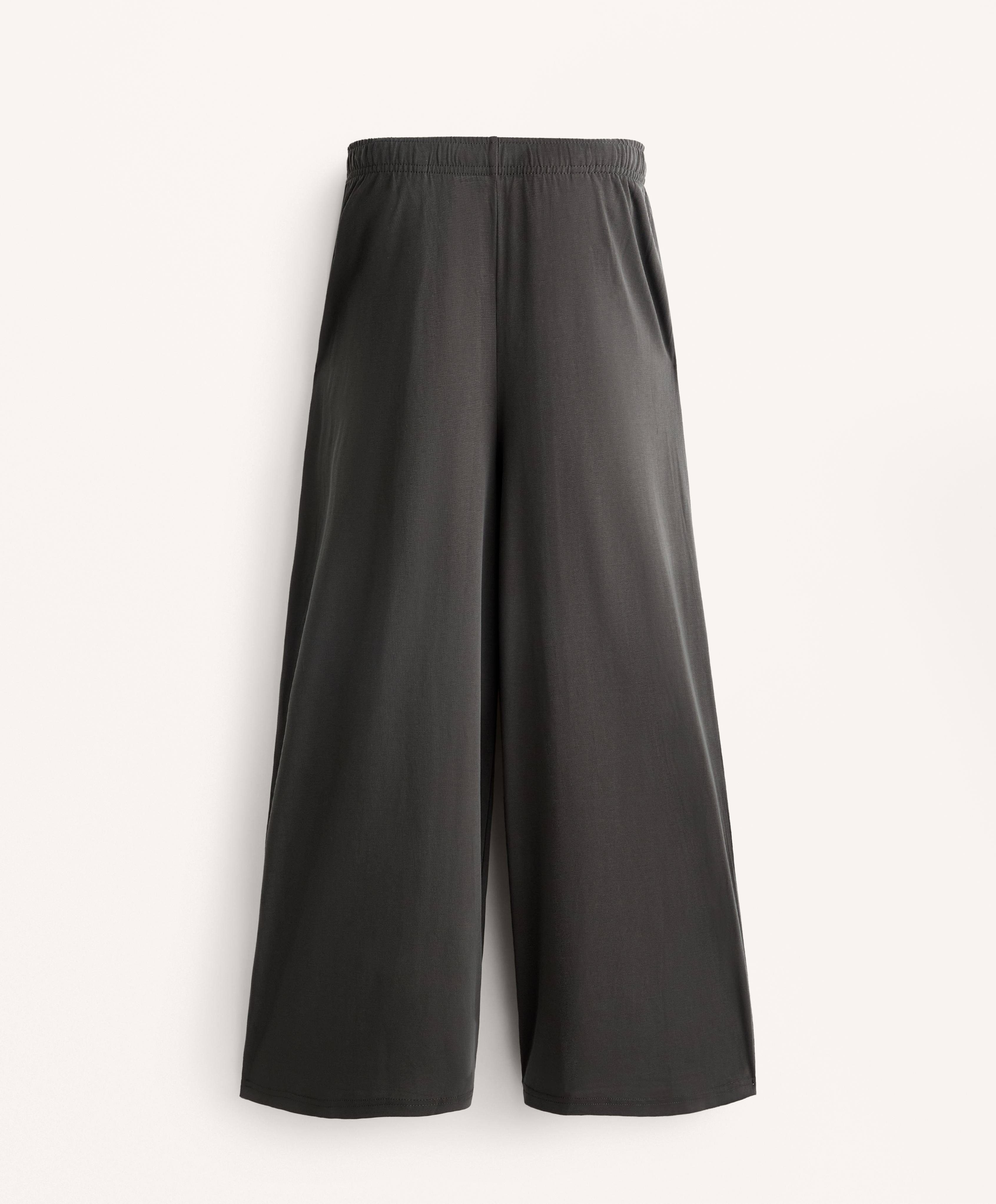 FLOWY WIDE LEG CROP TROUSERS WITH MODAL