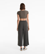 FLOWY WIDE LEG CROP TROUSERS WITH MODAL