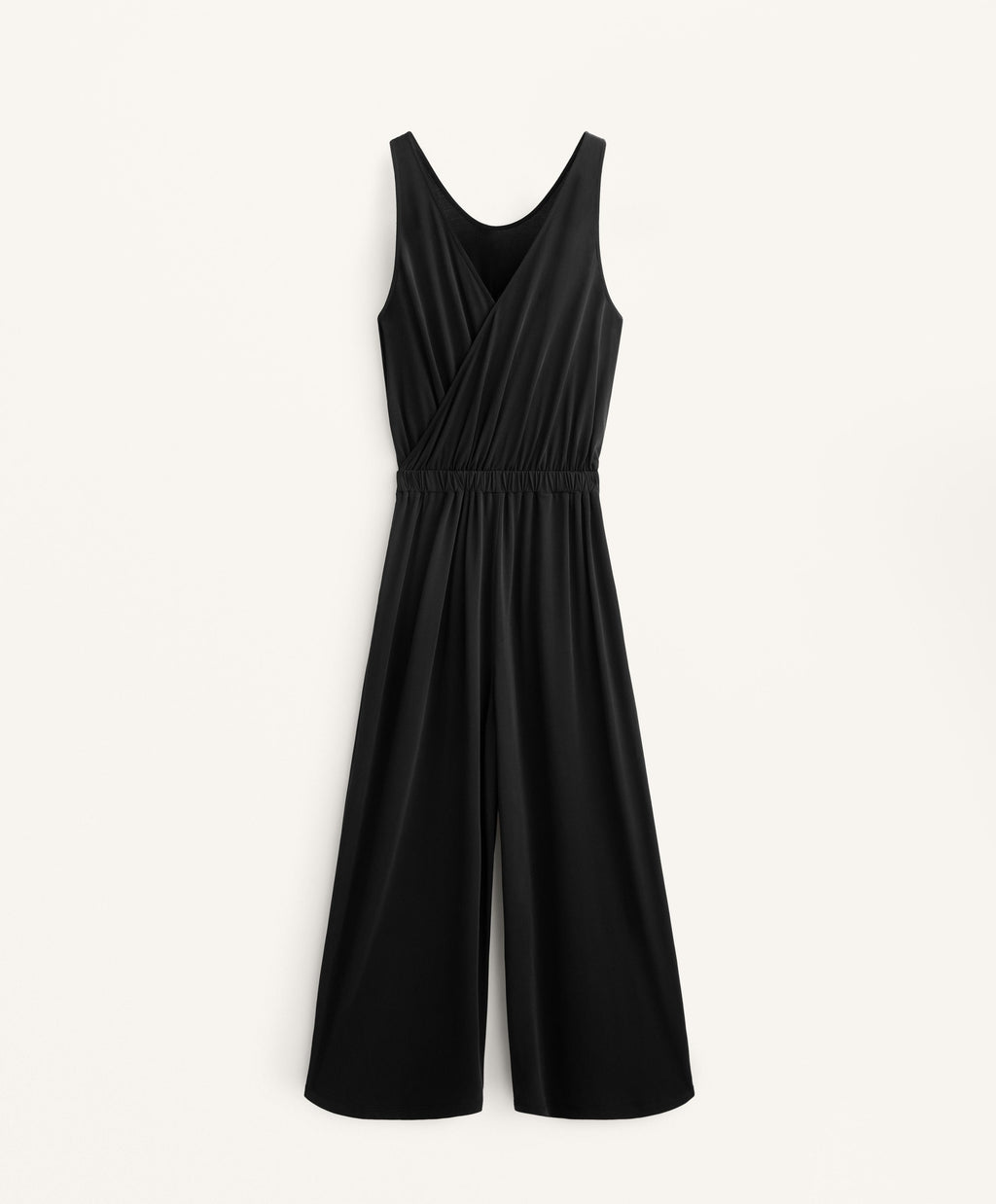CROSSOVER BACK FLOWY MIDI JUMPSUIT WITH MODAL