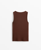 SLEEVELESS BUTTONED TOP WITH COTTON AND MODAL