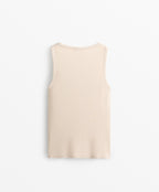 SLEEVELESS BUTTONED TOP WITH COTTON AND MODAL