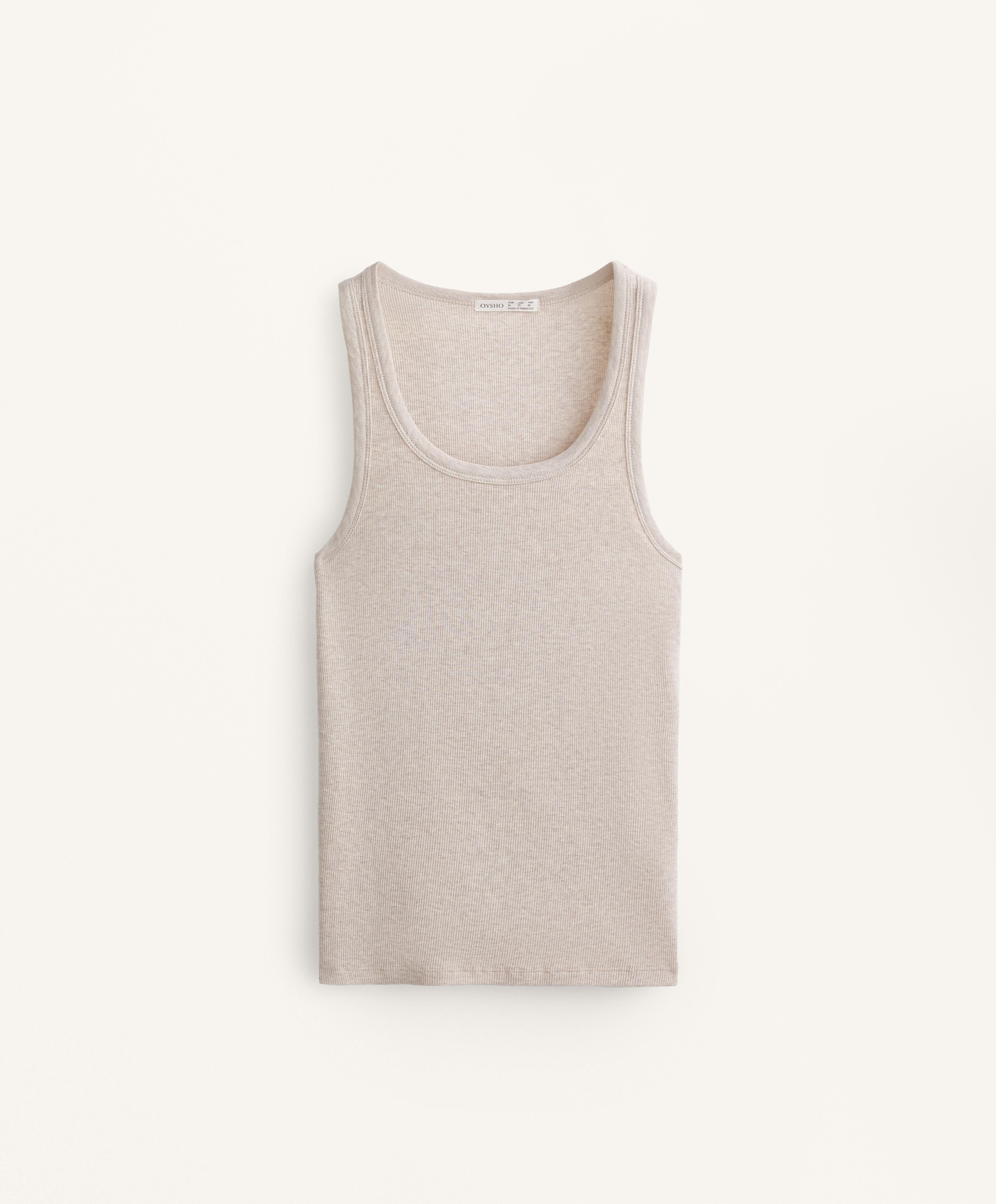 SLEEVELESS RIB TOP WITH COTTON AND MODAL