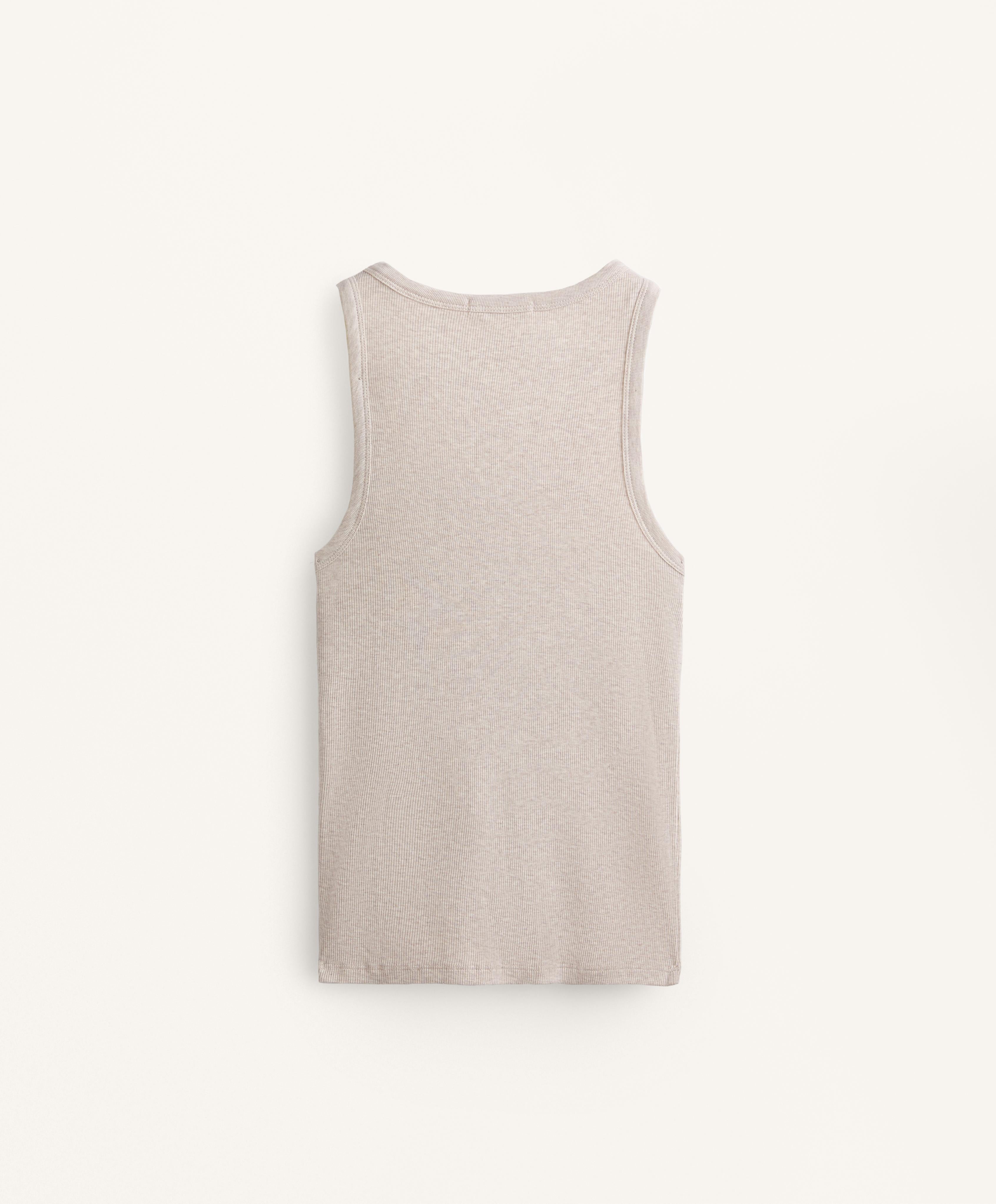 SLEEVELESS RIB TOP WITH COTTON AND MODAL