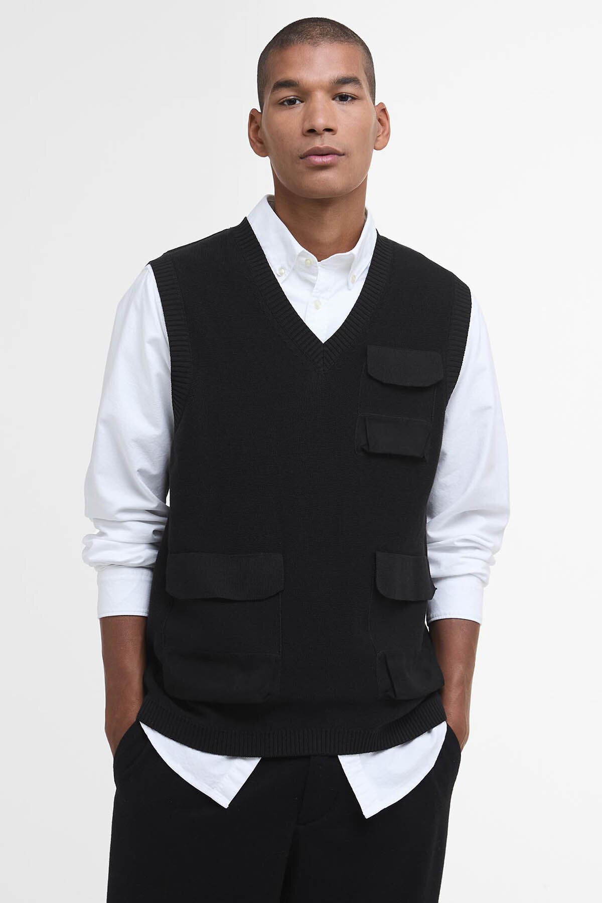 Multi-Pocket Sweater Vest