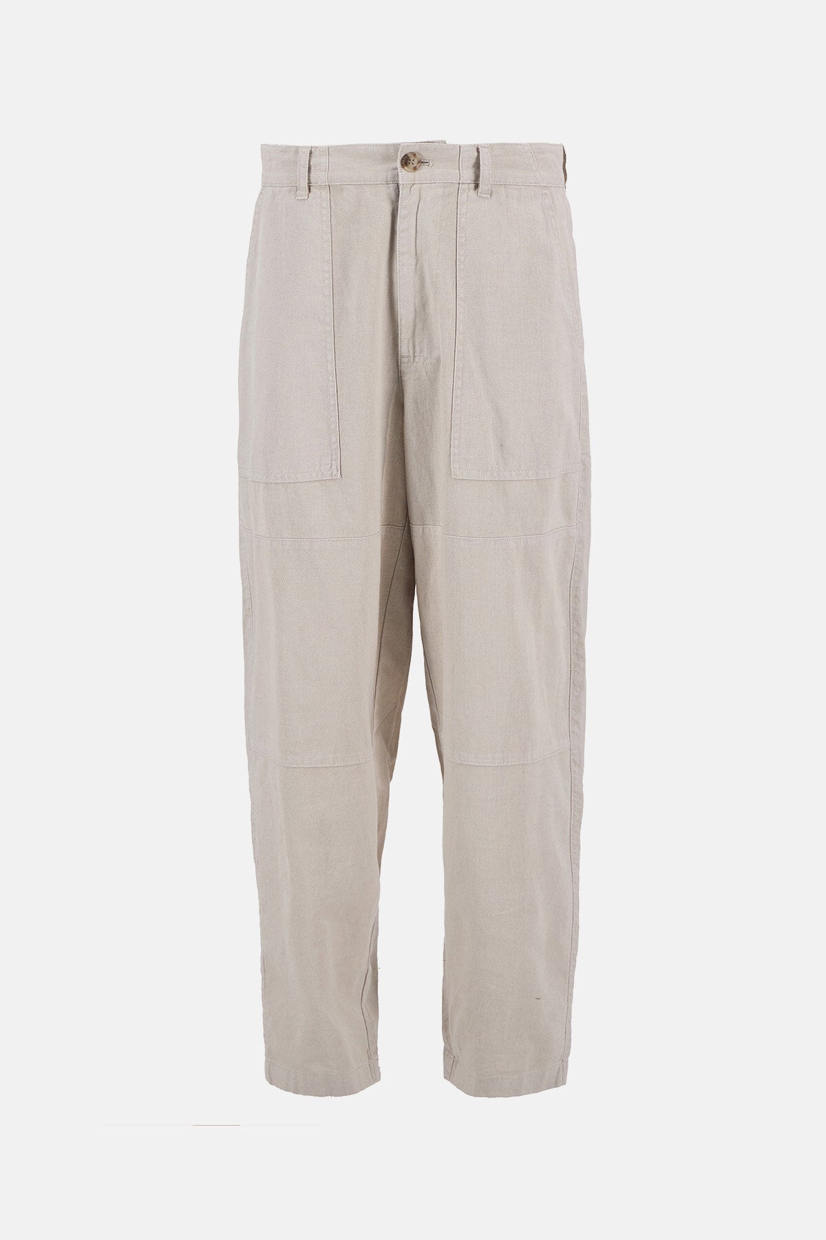 Linen-Blend Relaxed Trousers