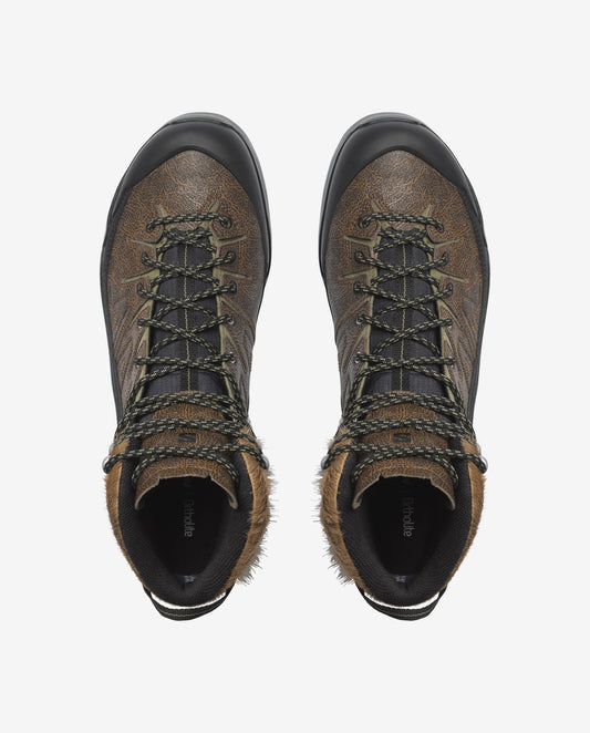 X ALP MID DISTRESSED LEATHER GORE TEX DARK EARTH / BLACK WOMEN