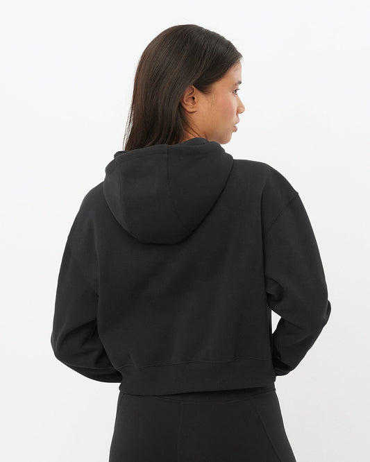 SHORT HOODIE DEEP BLACK WOMEN