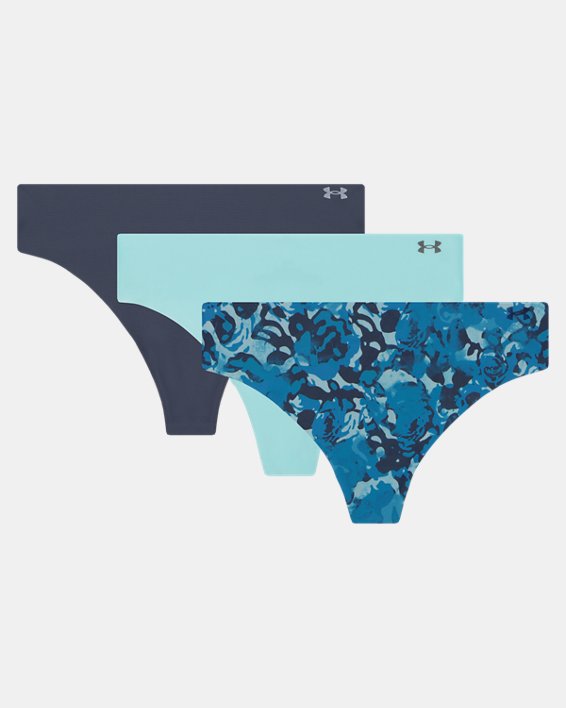 UA Pure Stretch Printed Women's 3 Pack No Show Thong
