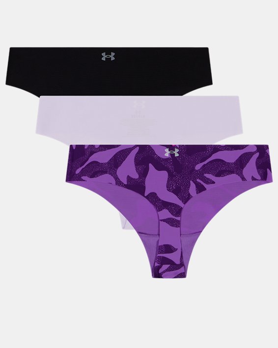Women's UA Essential Stretch 3 Pack Printed No Show Thong null