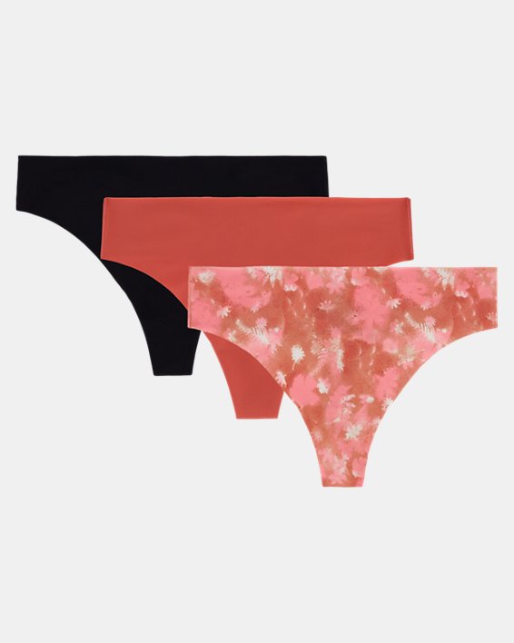 Women's UA Essential Stretch 3 Pack Printed No Show Thong null