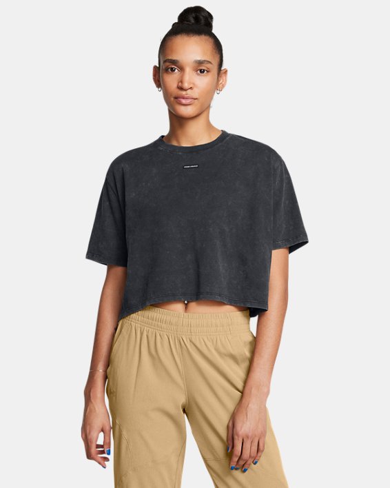 UA Wash Logo Women's Boxy Crop Short Sleeve