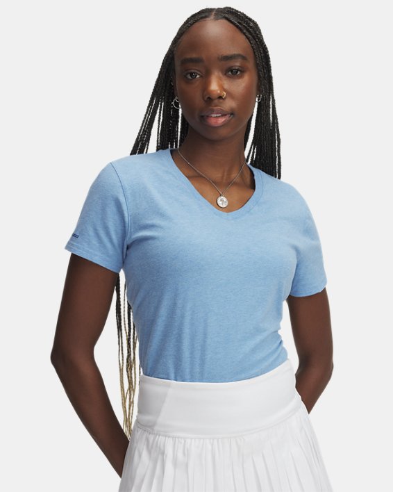 UA Icon Charged Cotton Women's V Neck Short Sleeve