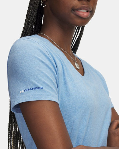 UA Icon Charged Cotton Women's V Neck Short Sleeve