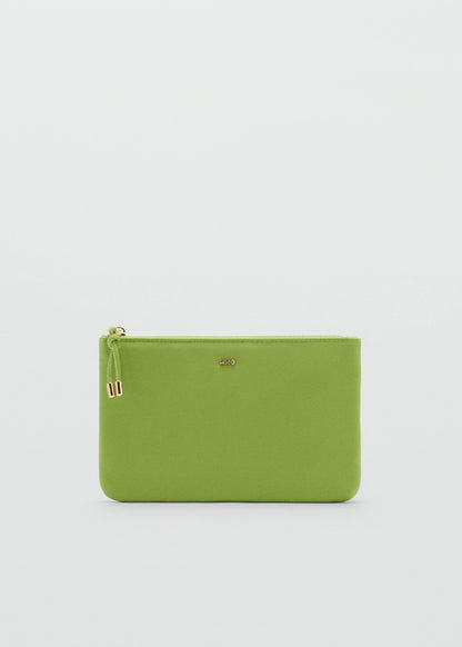 Zipped Nylon Cosmetics Bag Lime
