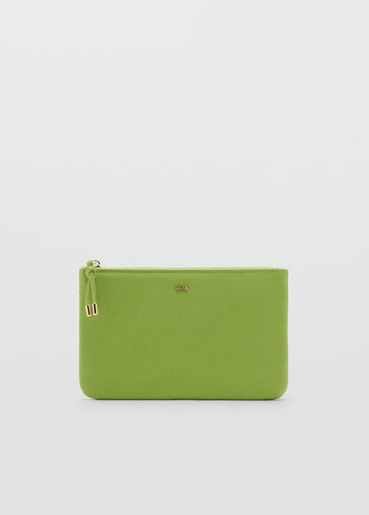 Zipped Nylon Cosmetics Bag Lime