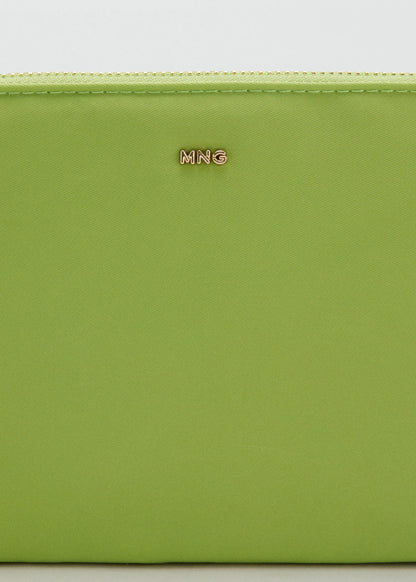Zipped Nylon Cosmetics Bag Lime