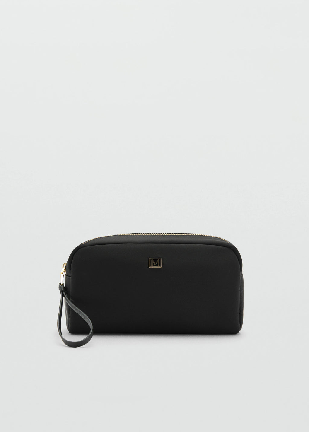 Zipped Nylon Cosmetics Bag Black