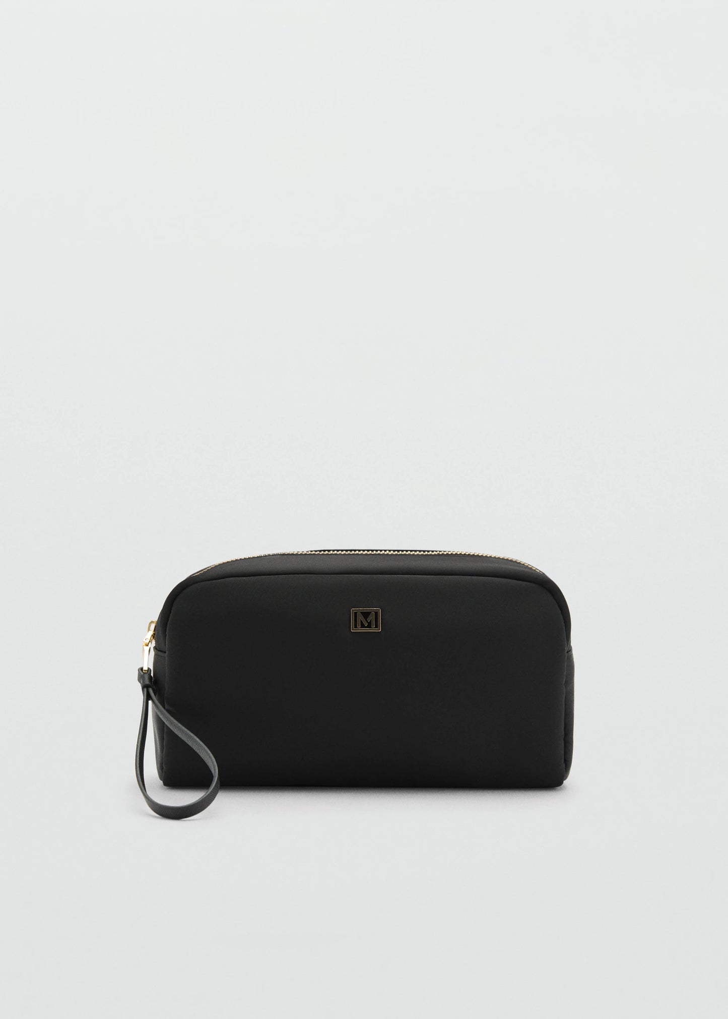 Zipped Nylon Cosmetics Bag Black