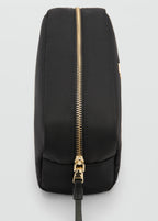 Zipped Nylon Cosmetics Bag Black