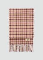 Woollen Check Scarf Burgundy