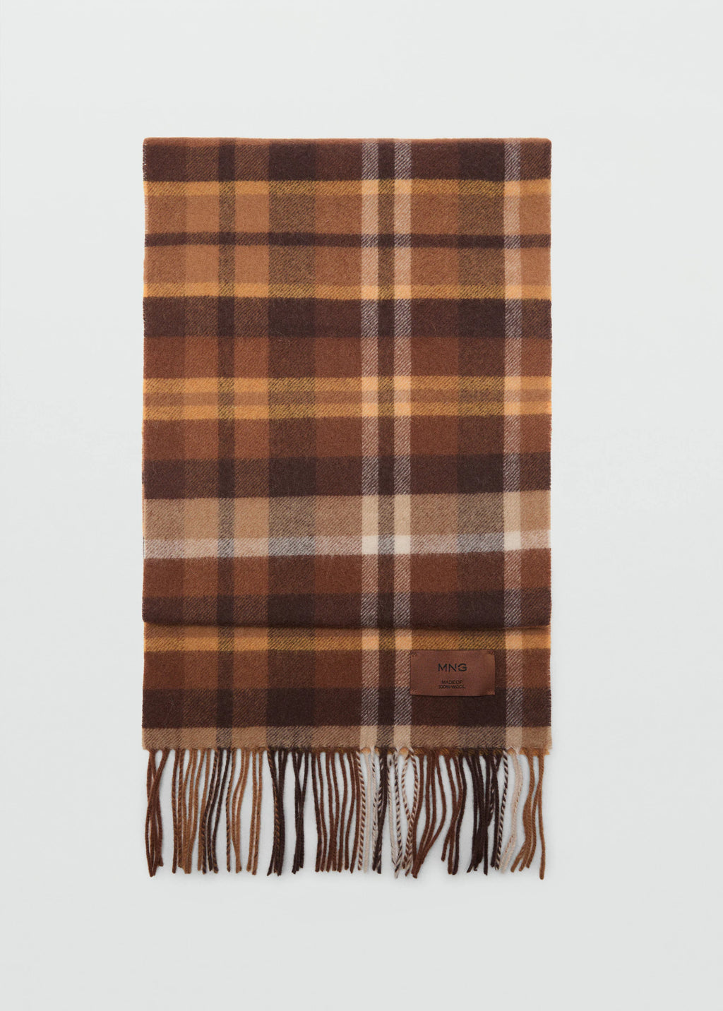 Woollen Check Scarf Chocolate