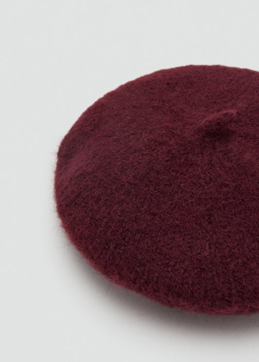 Wool Blend Beret Burgundy