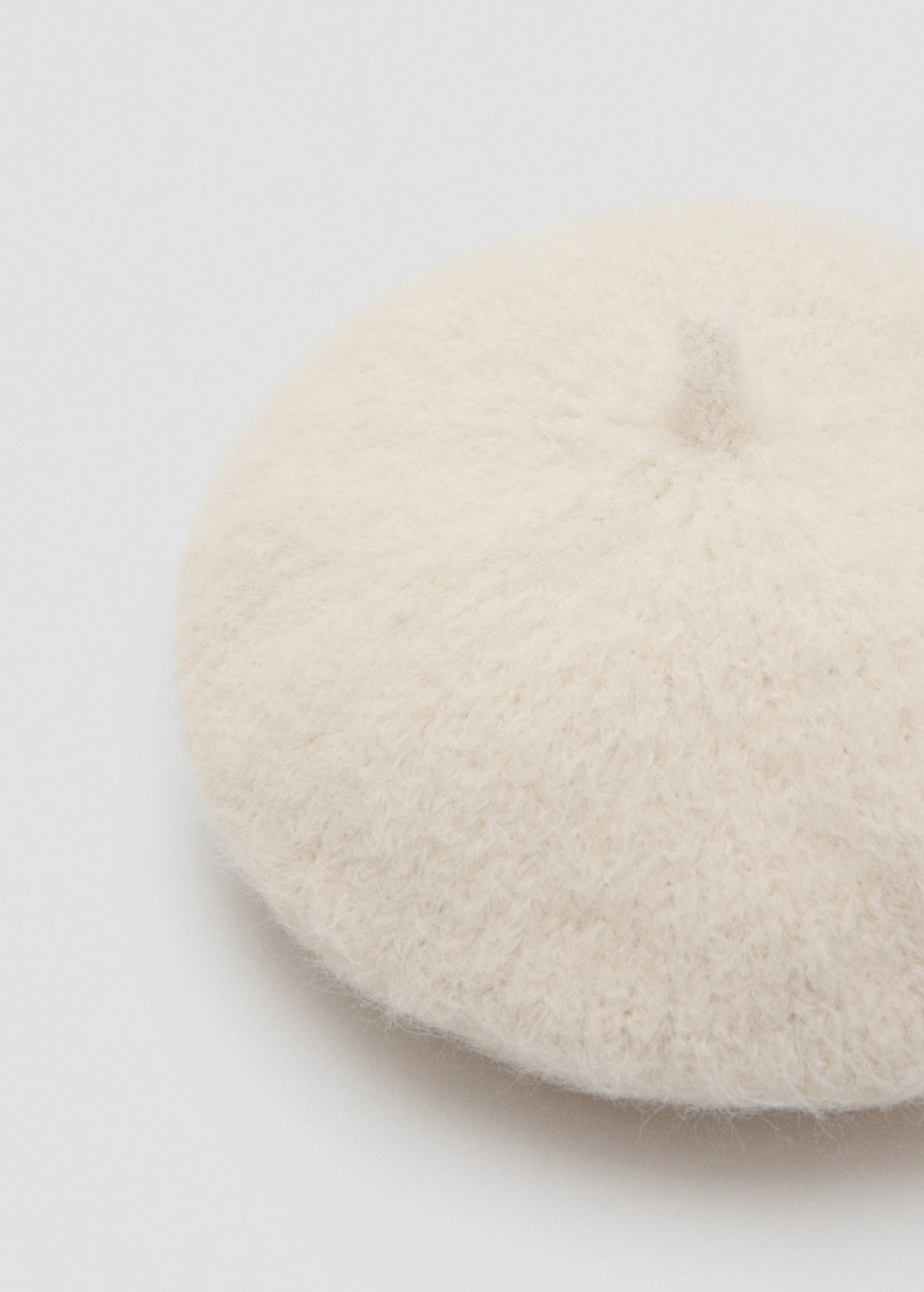 Wool Blend Beret Ecru