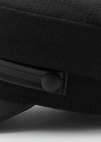 Wool Blend Baker Boy Cap Black