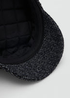 Wool Blend Baker Boy Cap Navy