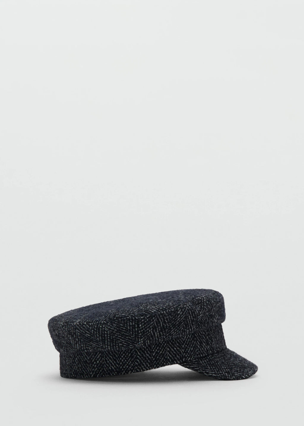 Wool Blend Baker Boy Cap Navy