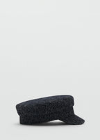 Wool Blend Baker Boy Cap Navy