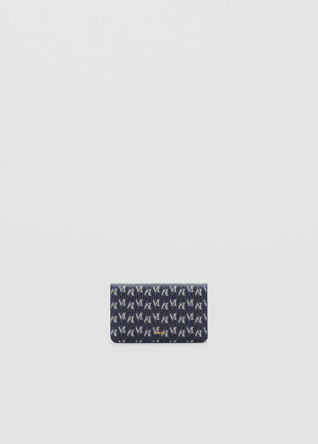 Wallet With Printed Logo And Flap Navy
