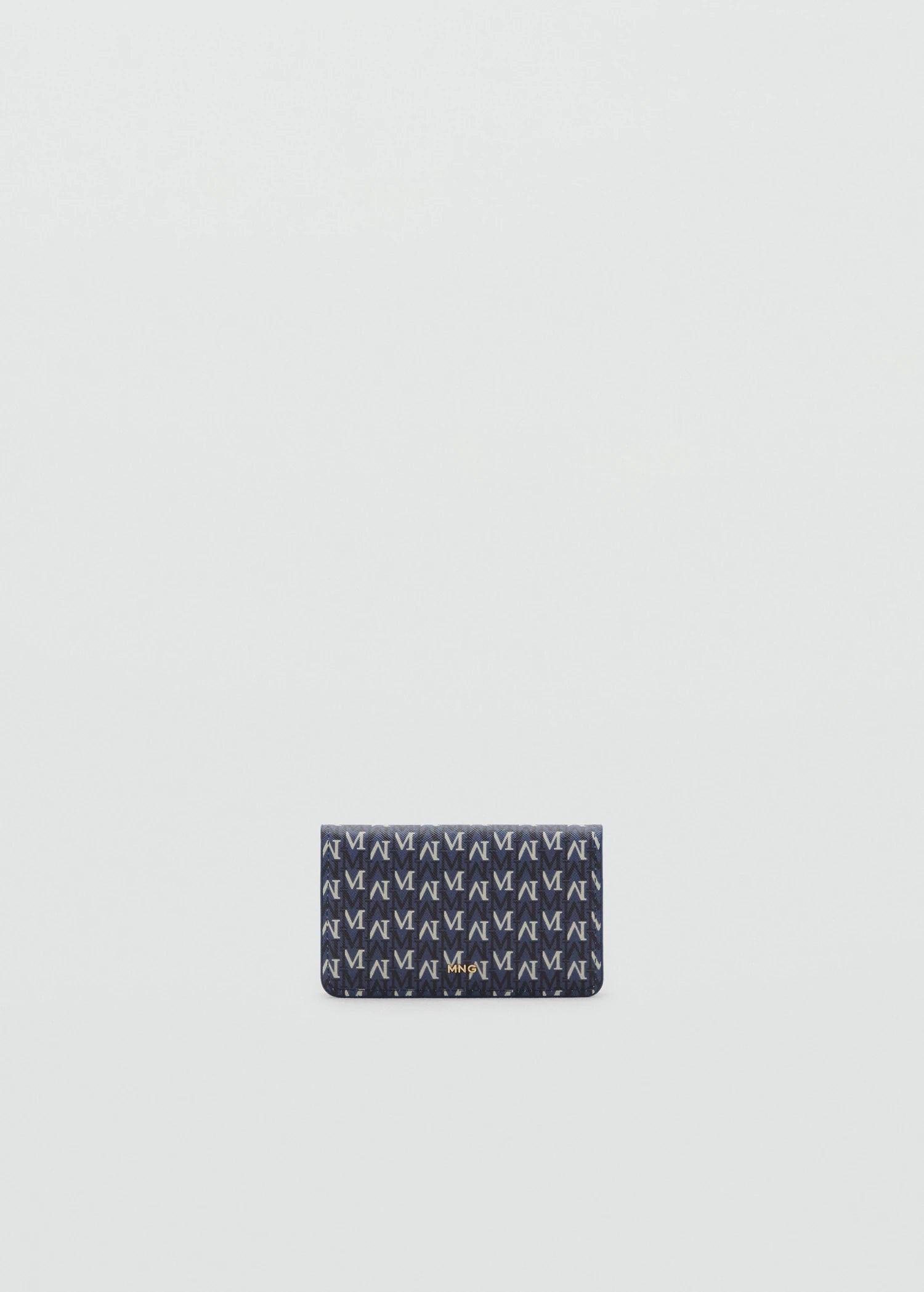 Wallet With Printed Logo And Flap Navy
