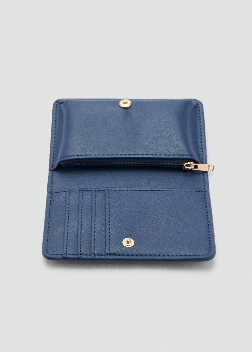 Wallet With Printed Logo And Flap Navy