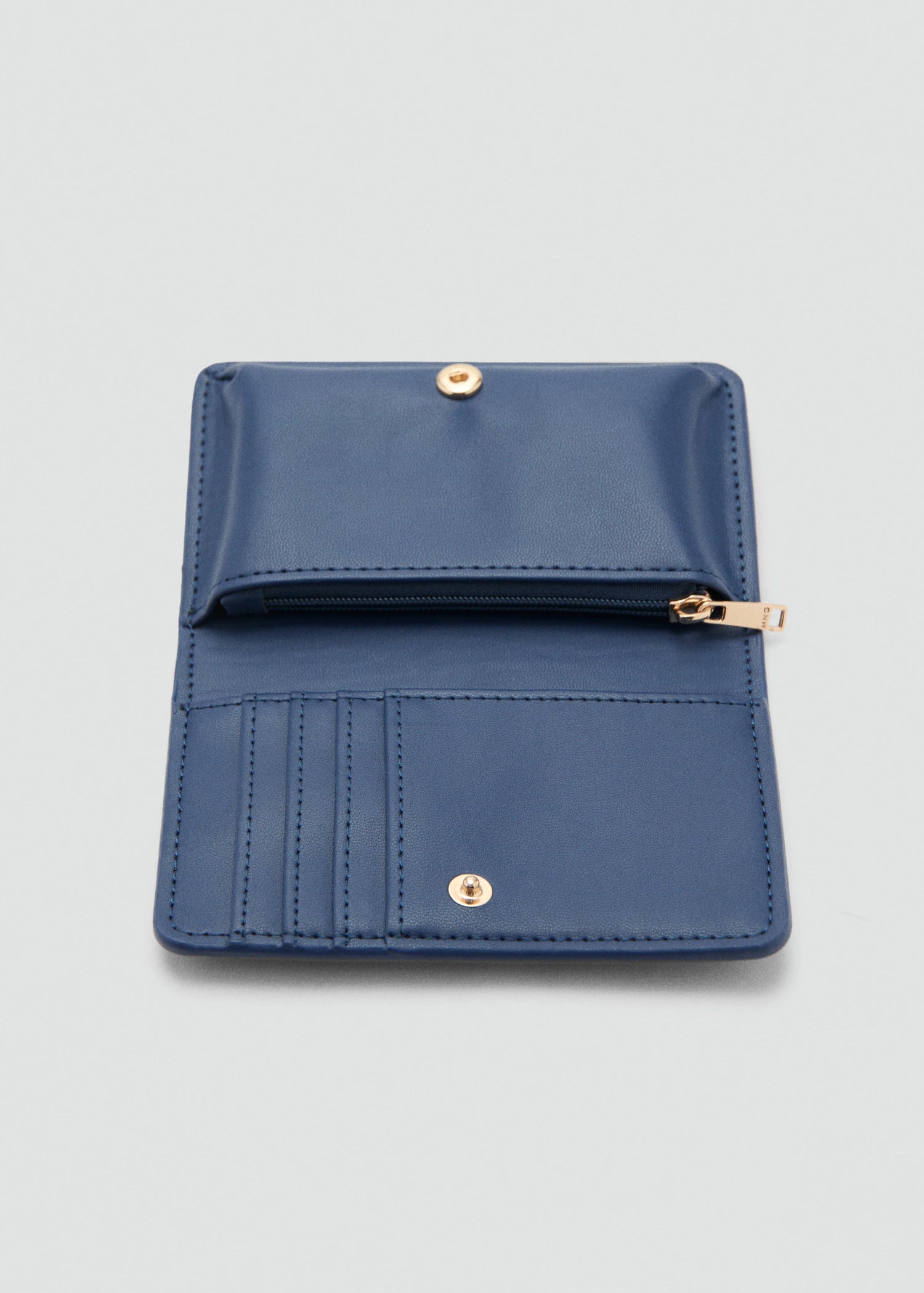 Wallet With Printed Logo And Flap Navy