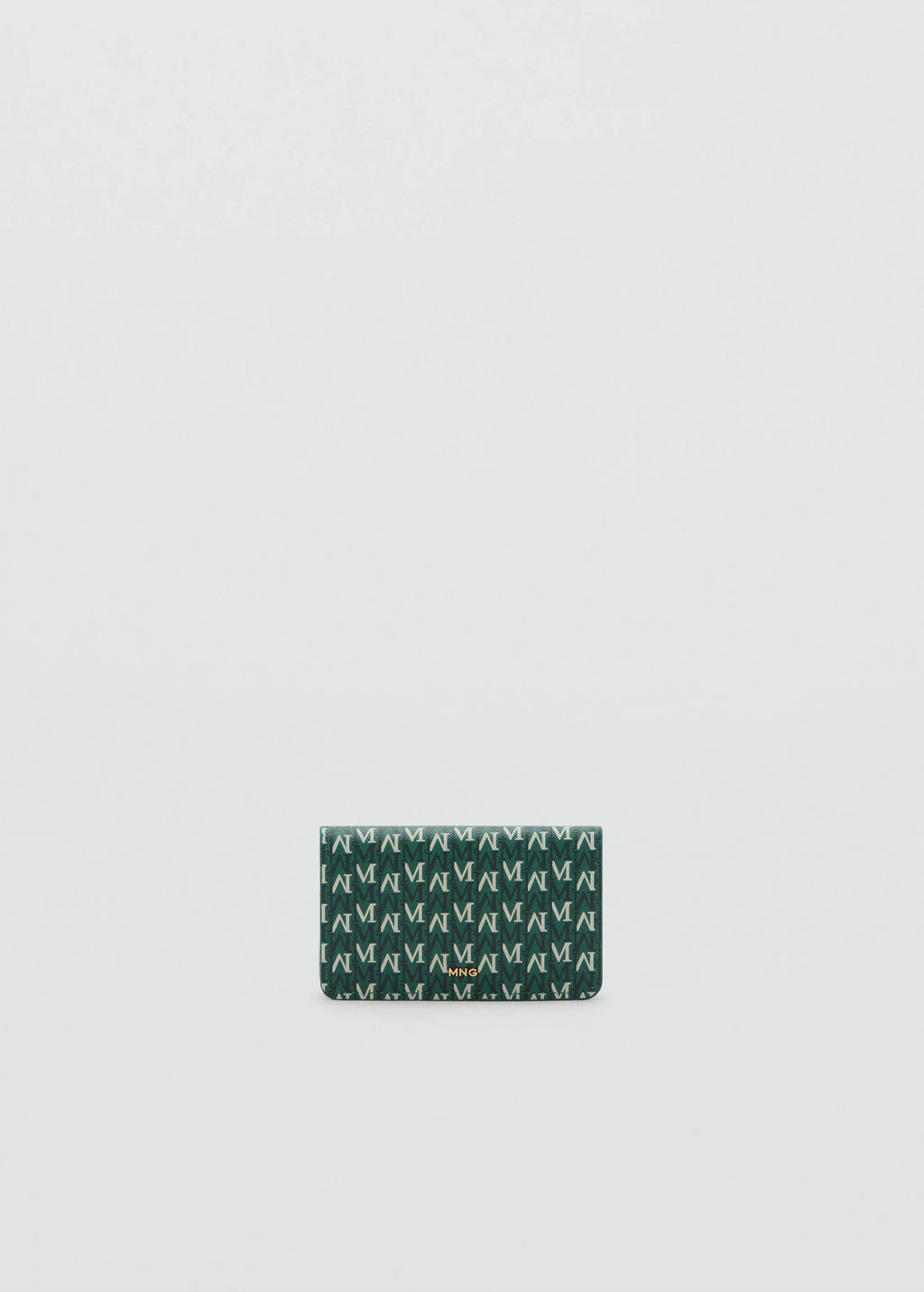 Wallet With Printed Logo And Flap Green