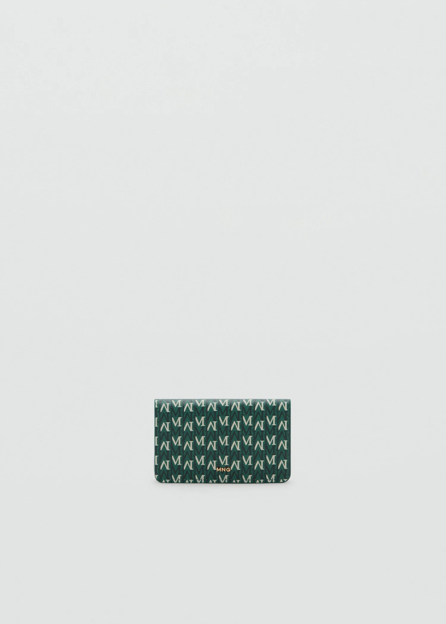 Wallet With Printed Logo And Flap Green